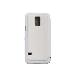 Swiss Charger - Etui Folio en Simili Cuir pour Samsung Galaxy S5 Mini - Blanc
