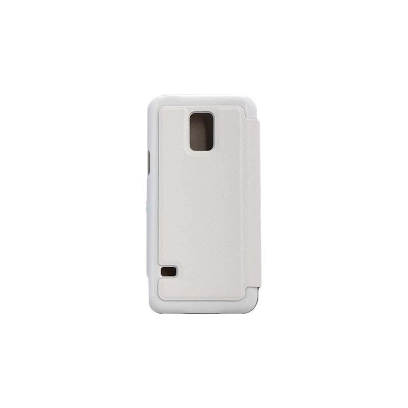 Swiss Charger - Etui Folio en Simili Cuir pour Samsung Galaxy S5 Mini - Blanc