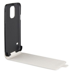 Swiss Charger - Etui Folio en Simili Cuir pour Samsung Galaxy S5 Mini - Blanc