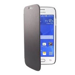Swiss Charger - Etui folio slim en simili cuir pour Samsung Galaxy Ace 4 - Noir