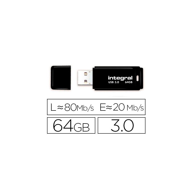 Integral clé USB Neon 64Go Noir