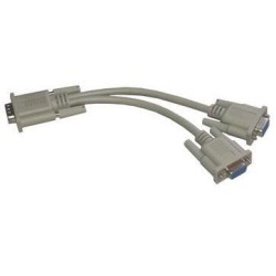 MCL Adaptateur en câble VGA HD15 Mâle / Femelle / Femelle - 40 cm