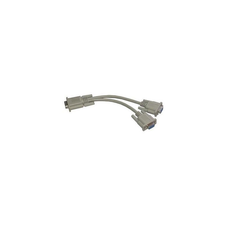 MCL Adaptateur en câble VGA HD15 Mâle / Femelle / Femelle - 40 cm