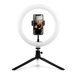 Ring light - Support de bureau pour smartphone avec lumière LED
