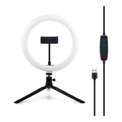 Ring light - Support de bureau pour smartphone avec lumière LED