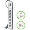 Belkin 6 prises Sans port USB - Blanc